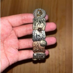 Silver and Bronze Positive Panel Bracelet